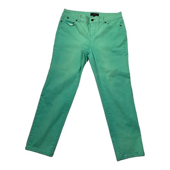 Talbots Pants - Talbots Women’s Size 10P Green Pedal Pusher Simply Flattering 5 Pockets Jeans